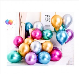 10 Inch Crome Latex Balloon Helium Grade Orangetex Bobo Clear Metallic Balloon Rose Gold Silver Rose