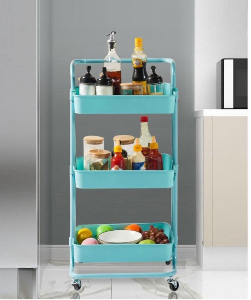 IKEA 3 Tier Multi-functional Trolley Storage Rack Utility Shelves with Handle