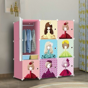 FLOWER GIRL 9C DIY Rack Storage Cabinet Wardrobe With Almari Hanger (FG9)