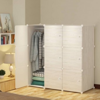 MAPLE WHITE 9C Almari Karton DIY Children Cartoon Cabinet Wardrobe Foldable Rack Cupboard Cabinet Cu