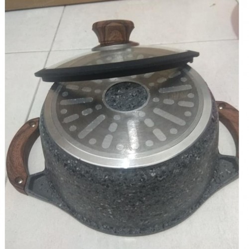 Periuk Rendang Periuk Batu Granite Induction Ceramic Stone Casserole Set Non-Stick Dropship