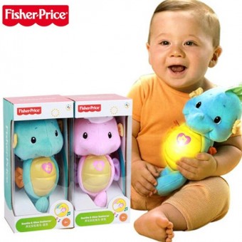 Fisher Price Soothe and Glow Seahorse Plush Hug Toy Soothing Music and Sounds Electronics Toys