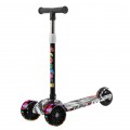 Kids Scooter Foldable Adjustable Height Cartoon Tri Wheels Kick Flash Wheel Height Adjustable With L
