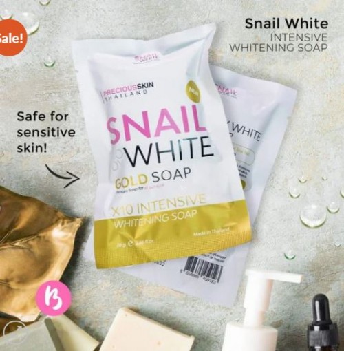 Snail White Gold Glutathione Collagen Soap X10 Whitening 100 grams