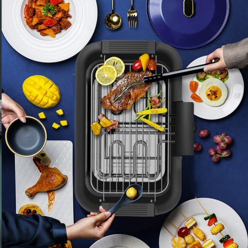 Electric Barbeque BBQ Grill Electric Smokeless BBQ Detachable Pan Korean BBQ Pan Multi Cooker bbq gr