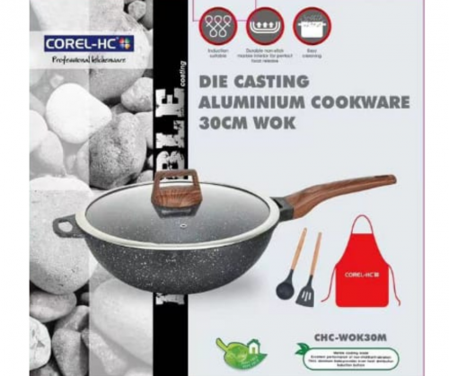 COREL HC 30cm Periuk Pan Rendang Periuk Batu Stone Granite Induction, Granite Ceramic Stone [Ready S