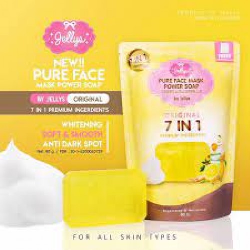 Pure Face Mask Power Soap 7 in 1 By Jellys 100%Authentic