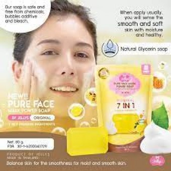 Pure Face Mask Power Soap 7 in 1 By Jellys 100%Authentic