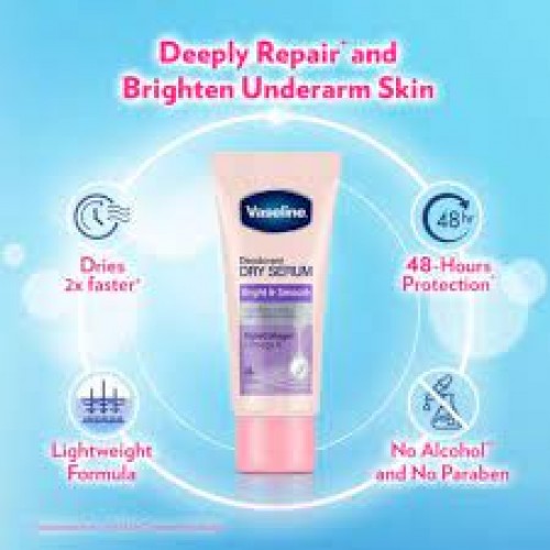 Vaseline Deodorant Dry Serum 50ml Underarm Antiperspirant Deodorizer 48hr Sweat Odour Protection Par