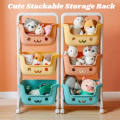 [READY STOK] Cute Stackable Storage Rack with Rotating Lock Wheels