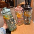 2000ml Reminder Fitness water bottle with straw scale Big bottle 2Liter Gym bottle Sport Student wat