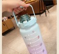 2000ml  Water Bottle with Straw Cute Portable Scale Bottle for Water Outdoor Travel Kettle f