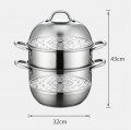 32cm Periuk Set HighQuality/Pengukus/Stainless Steel Pot/Steamer Pot/Periuk kukus/Cookware/Kitchen W