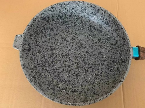 Dessini 28CM Granite Grill Pan Pemanggang With Glass Apple Lid Granite Stone Casserole Set Periu
