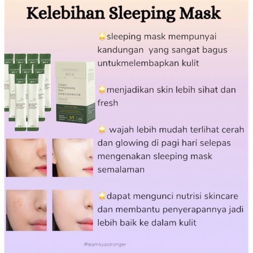 (20pcs/box) YANJIAYI 100% Original collagen firming sleeping mask shrink pores moisturizing and tigh