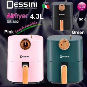 DESSINI AIR FRYER 4.3L Malaysia Plug Healthy Lifestyle Timer and Temperature Adjustable Dropship