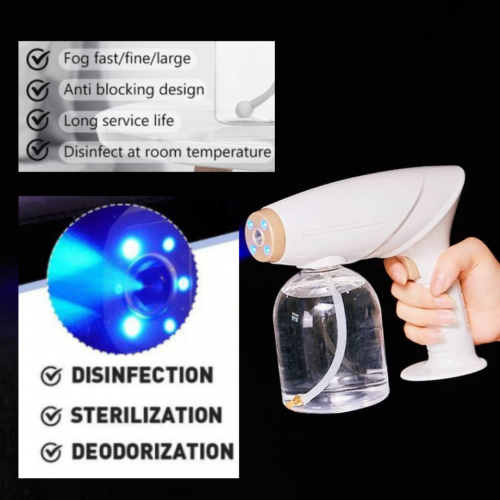 [Ready Stock] Nano Sanitizer spray machine Blue-ray handheld disinfection spray gun-UV disinfection