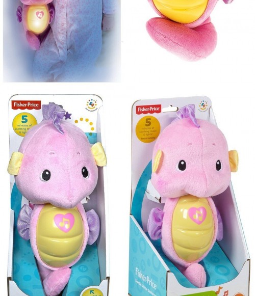 Fisher Price Soothe and Glow Seahorse Plush Hug Toy Soothing Music and Sounds Electronics Toys