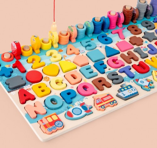 Kids Early Learning Montessori toys Wooden Number Puzzle Letter Board Toy Preschool Baby Early Educa