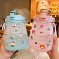 1300ml Big Belly Cup Gradient Color Portable Water Bottle With Straw Frosted water bottle dropship