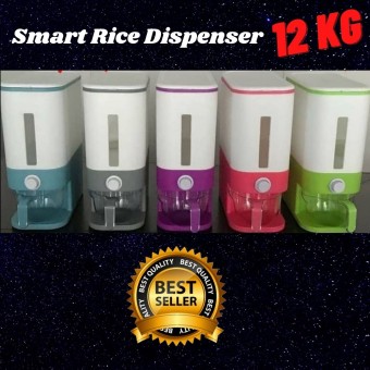 Rice Dispenser with Rinsing Cup Bekas Beras Viral Smart Rice Dispenser Kitchen Storage Dropship