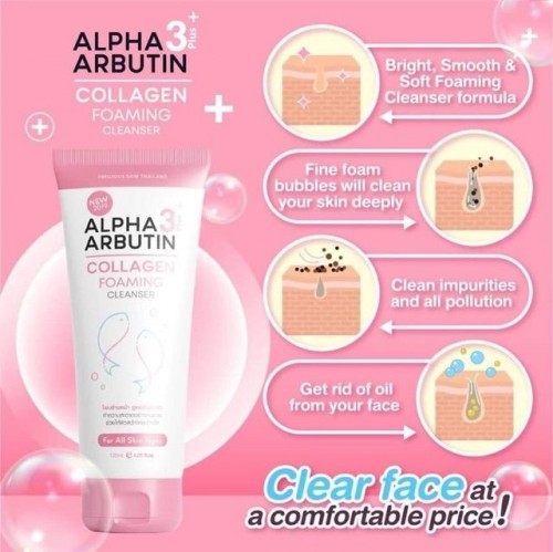 ALPHA ARBUTIN 3+ COLLAGEN FOAMING Cleanser 120ml For All Skin Type