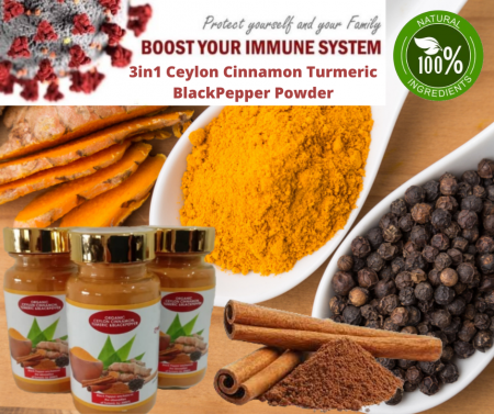 [Ready Stock Malaysia] Organic 3IN1 MUM'S HERBAL Ceylon Cinnamon Turmeric & Black Pepper Health Supp