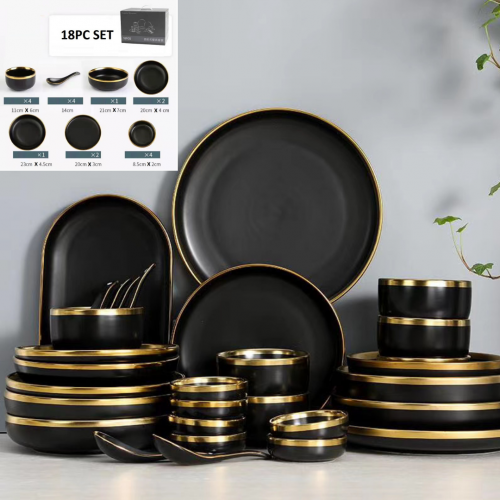 [Ready Stock] KCJ Nordic Luxury Set Ceramic Tableware/ Dinnerware Set Dinner Plate / Bowl / Spoon Dr