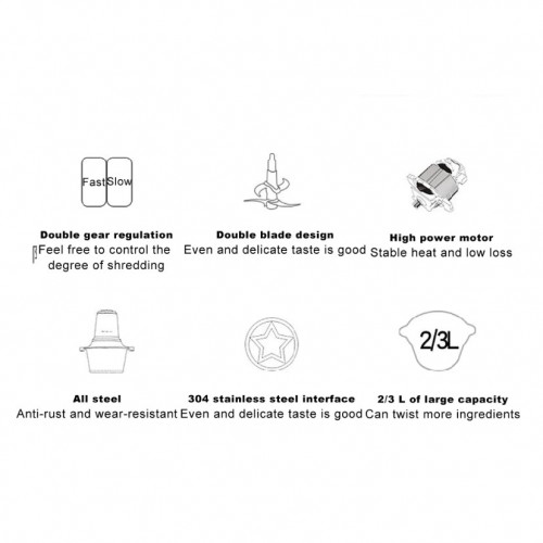 [PREORDER] ETA 12/6  2L Stainless Steel Electric Meat Mincer Chopper Food Processor Blender Grinder