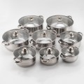 High-Quality Cookware Stainless Steel Soup Pot With Glass Lid (16pcs)