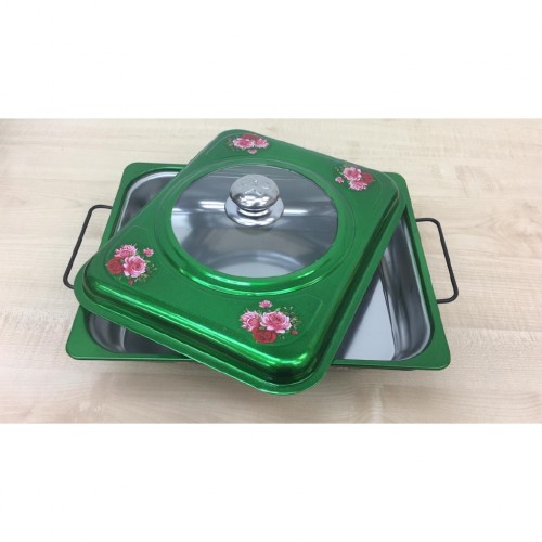 34X28 RECTANGLE BUFFET FOOD TRAY SET BUNGA ROSE / BEKAS TRAY LAUK PAUK MAJLIS JAMUAN