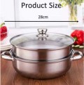 Steam Pot 2 Layer High Quality Stainless Steel Pengukus Steamer Cookware Pot Periuk Kukus