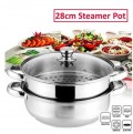 Steam Pot 2 Layer High Quality Stainless Steel Pengukus Steamer Cookware Pot Periuk Kukus