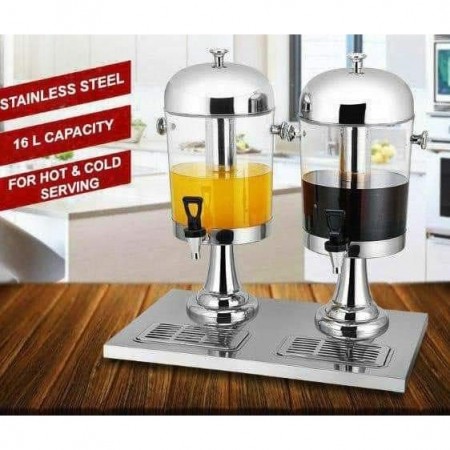 16L (8L x 2) Stainless Steel Double Bowl Juice Dispenser Water dispenser buffet