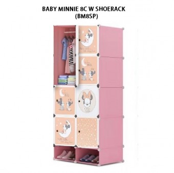 BABY MINNIE 8C DIY Rack Storage Cabinet Wardrobe With Shoerack (BM8SP)