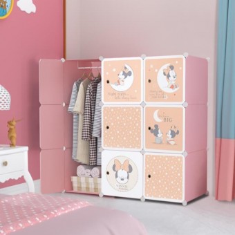 BABY MINNIE 9C DIY Rack Storage Cabinet Wardrobe With Almari Hanger (BM9P)