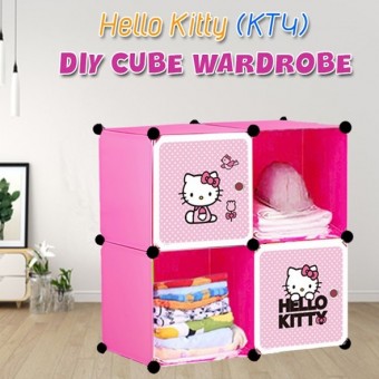 HELLO KITTY 4C DIY Rack Storage Cabinet Wardrobe (KT4C)