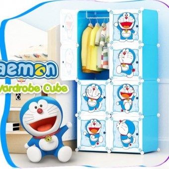 DORAEMON 8C DIY Rack Storage Cabinet Wardrobe With Almari Hanger (DR8)