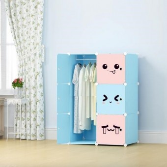 CUTTIE 6C DIY Rack Storage Cabinet Wardrobe With Almari Hanger (CT6B)