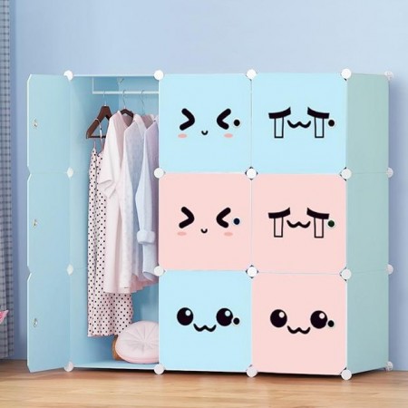 CUTTIE 9C DIY Rack Storage Cabinet Wardrobe With Almari Hanger (CT9B)