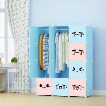 CUTTIE 12C DIY Rack Storage Cabinet Wardrobe With Almari Hanger (CT12B)
