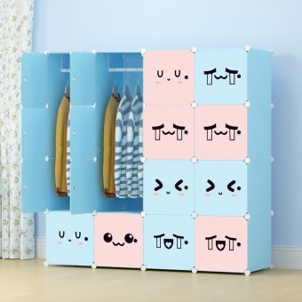 CUTTIE 16C DIY Rack Storage Cabinet Wardrobe With Almari Hanger (CT16B)