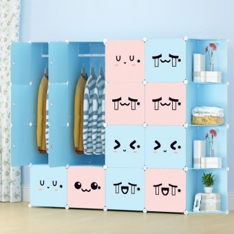 CUTTIE 16C DIY Rack Storage Cabinet Wardrobe Corner Rack With Almari Hanger (CT16CB)