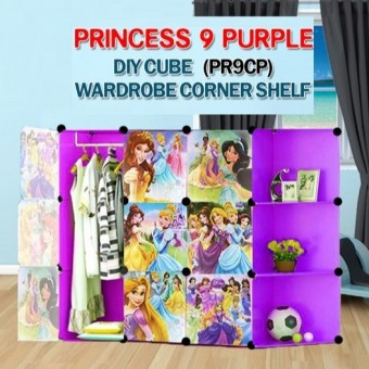 PRINCESS PURPLE 9C DIY Corner Rack Storage Cabinet Wardrobe With Almari Hanger (PR9CP)