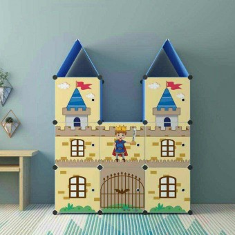 CASTLE BLUE 8C DIY Storage Rack Cabinet Wardrobe (CS8B)