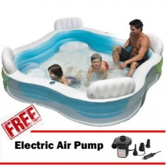 [PREORDER] ETA 5/6  Intex Family Lounge Inflatable Pool With 4 Built-In Comfortable Seats White (FRE