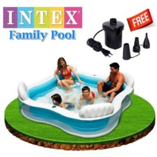 [PREORDER] ETA 5/6  Intex Family Lounge Inflatable Pool With 4 Built-In Comfortable Seats White (FRE