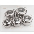 10pc High Quality Stainless Steel Pot Set Semi Glass Lid (10SSL)