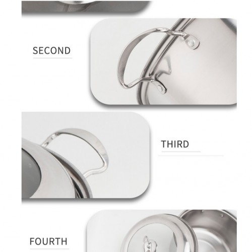 10pc High Quality Stainless Steel Pot Set Semi Glass Lid (10SSL)