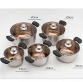 10pc High-Quality Cookware Stainless Steel Soup Pot With Brown Glass Lid (10SBL)